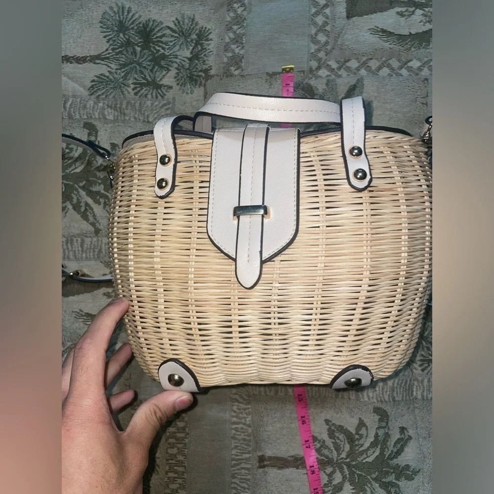 Basket bag✨woven bag straw bag summer purse picnic bag shoulder bag crossbody